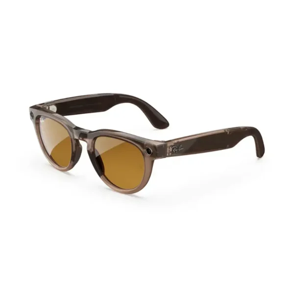 Ray-Ban Meta - Headliner glasses with Meta AI, Audio, Photo, Video Compatibility - Transitions Yellow Lenses - Warm Stone