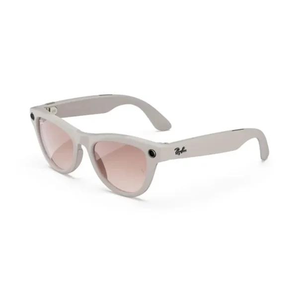 Ray-Ban Meta - Skyler glasses with Meta AI, Audio, Photo, Video Compatibility - Pink Lenses - Shiny Chalky Gray