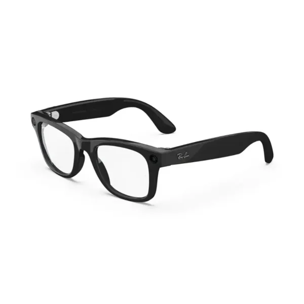 Ray-Ban Meta - Wayfarer Large glasses with Meta AI, Audio, Photo, Video Compatibility - Clear Lenses (Refurbished) - Shiny Black